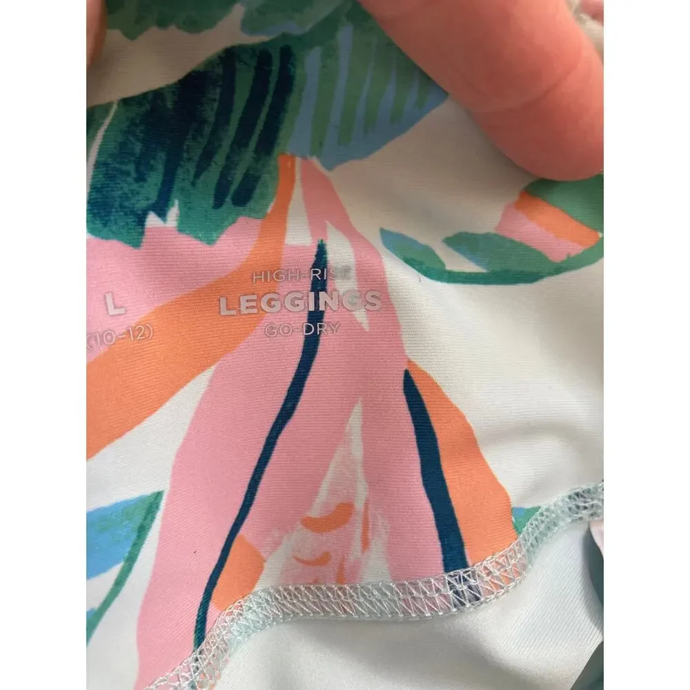 Old Navy Tropical Print Girls Leggings, Size L